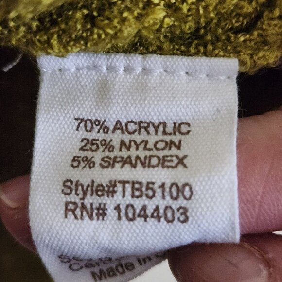 Mine V Neck Spring Green Chenille Sweater Size L - Picture 4 of 4